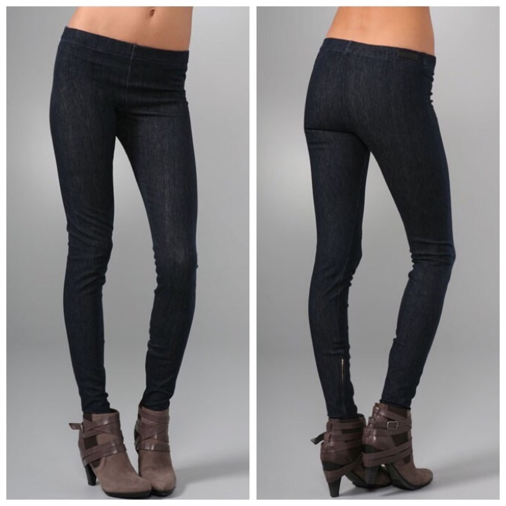JOE'S JEANS ZIP DENIM LEGGINGS DARK WASH SZ XS